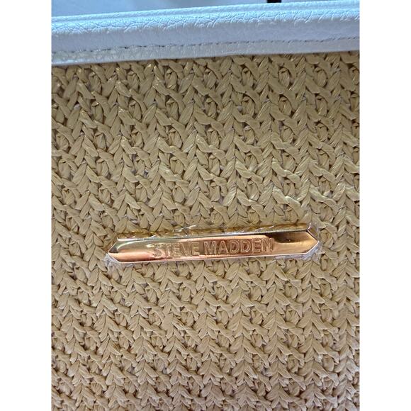 Steve Madden Straw Tote Natural White Crossbody Bag EUC - Picture 15 of 15